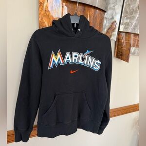 Miami Marlins Hoodie Mens M Black MLB Baseball Nike